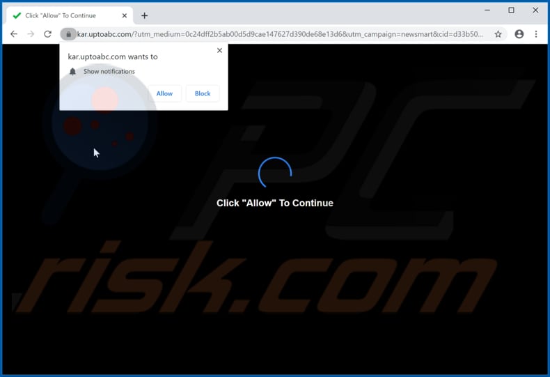 uptoabc[.]com pop-up redirects