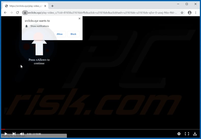 xrclicks[.]xyz pop-up redirects