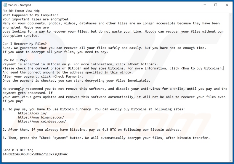 Zhen ransomware text file (read.ini)