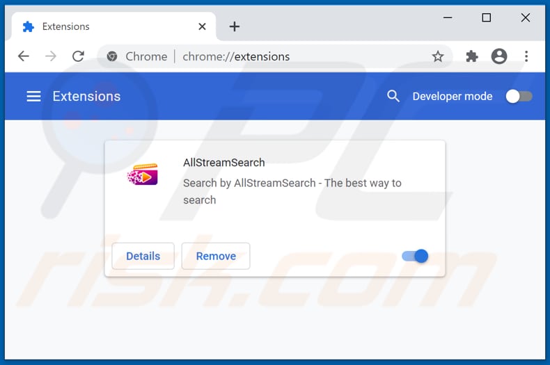 Removing allstreamsearch.com related Google Chrome extensions