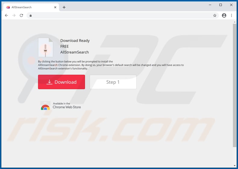 Website used to promote AllStreamSearch browser hijacker