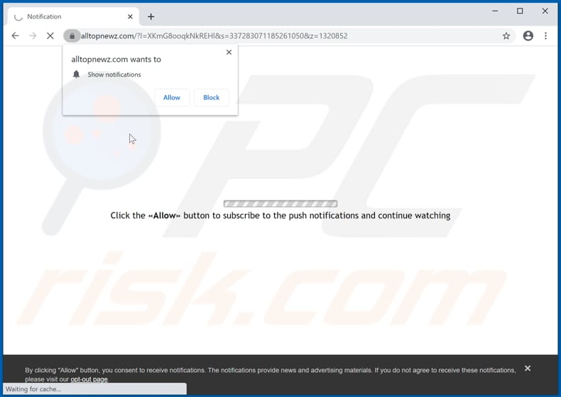 alltopnewz[.]com pop-up redirects