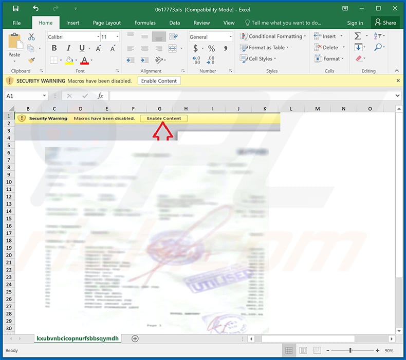 Malicious MS Excel doc used to spread AZORult trojan