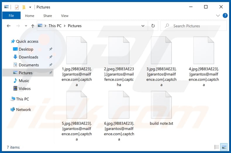 Files encrypted by Captcha Ransomware ransomware (.captcha extension)
