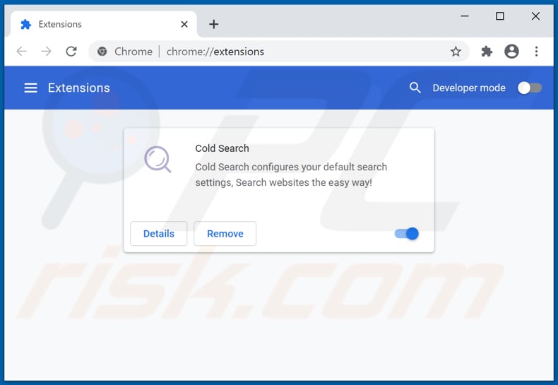 Removing coldsearch.com related Google Chrome extensions