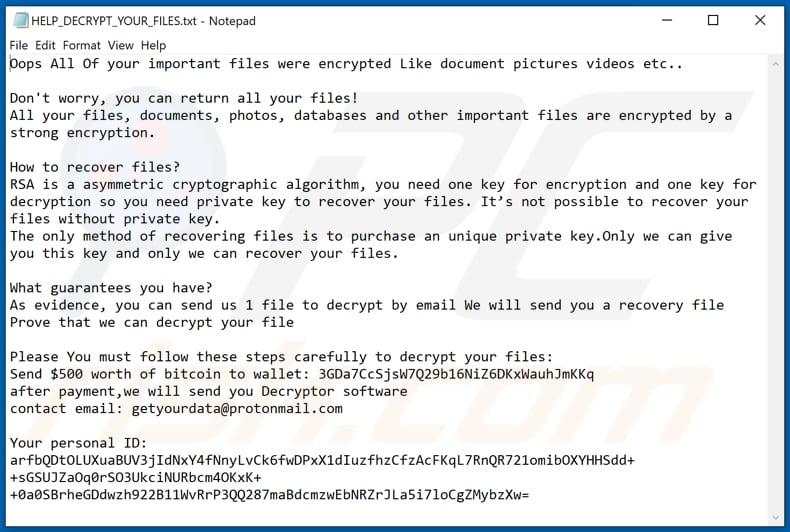 Connect decrypt instructions (HELP_DECRYPT_YOUR_FILES.txt)