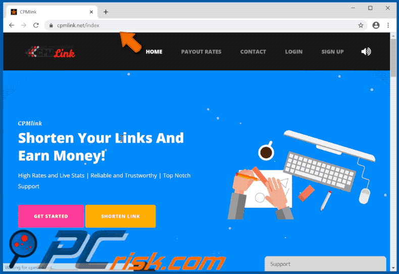 cpmlink[.]net website appearance (GIF) 1