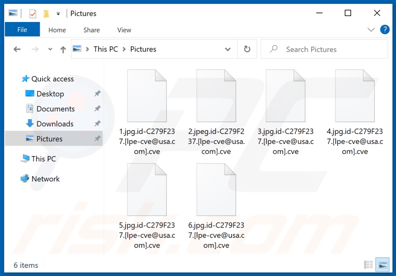 Files encrypted by Cve ransomware (.cve extension)