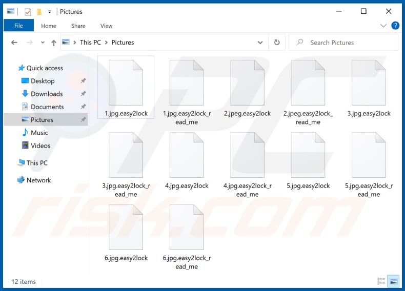 Files encrypted by Easy2Lock ransomware (.easy2lock extension)