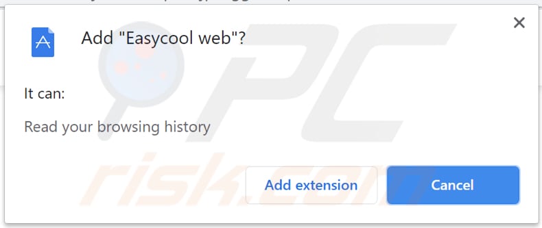 easycool web browser hijacker notification