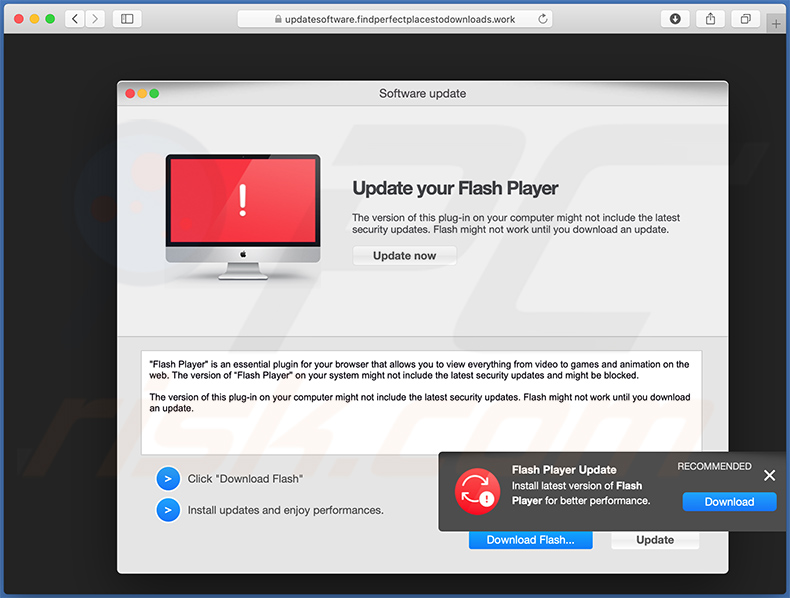 Flash Player Update Download New Version POP-UP Scam (Mac