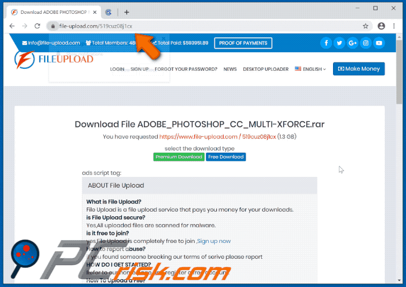 file-upload.com redirects to arguinely.com