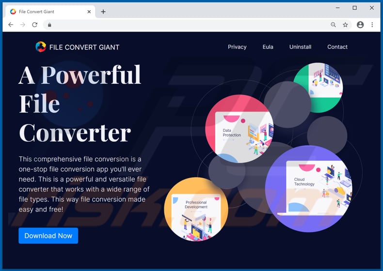 Website used to promote FileConvertGiant PUA