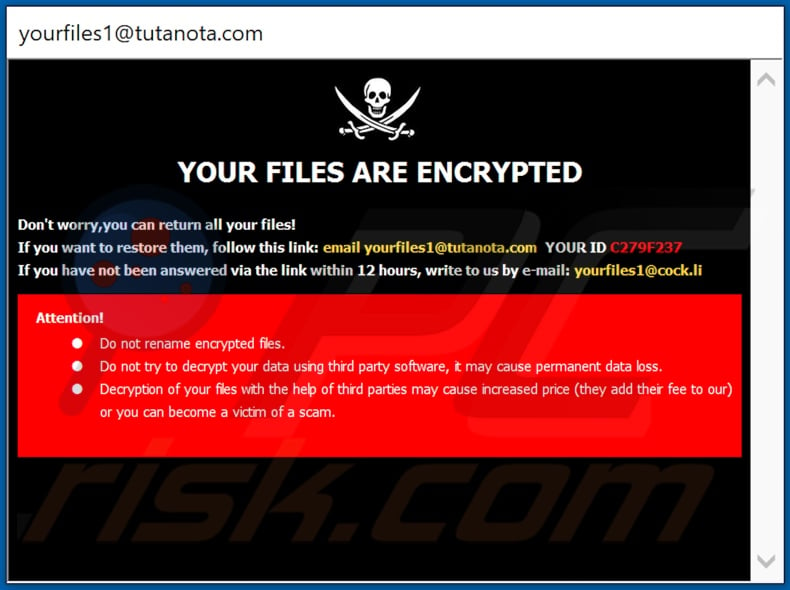 FLYU decrypt instructions (pop-up)