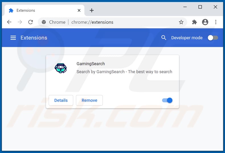 Removing gaming-search.com related Google Chrome extensions