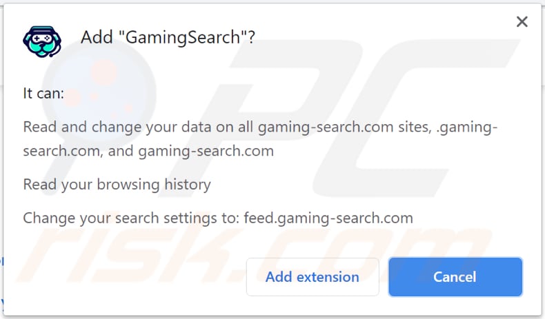 gamingsearch browser hijacker notification