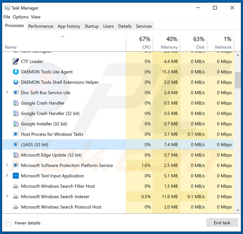 gravityrat malware lsass malicious process