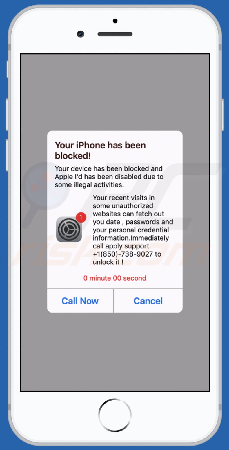 heiipiossuport[.]info scam mobile variant