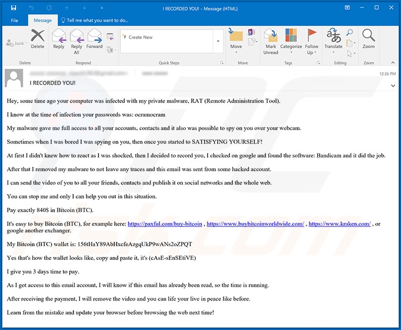I infected your computer with my private trojan spam email (2020-10-19)