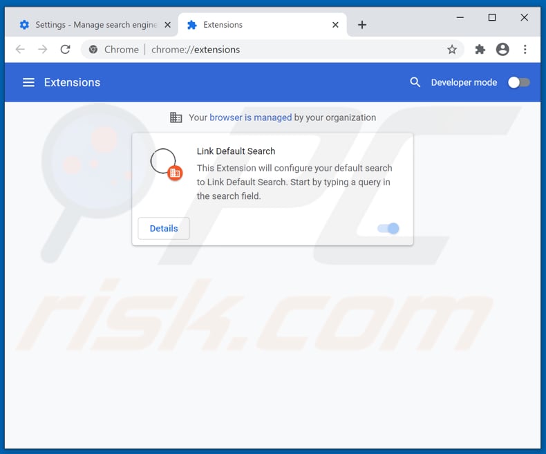 Removing find.linkdefault.com related Google Chrome extensions