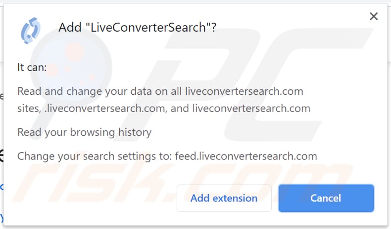 liveconvertersearch browser hijacker notification