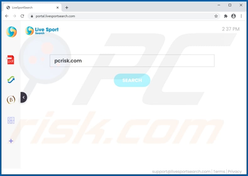 livesportsearch.com browser hijacker