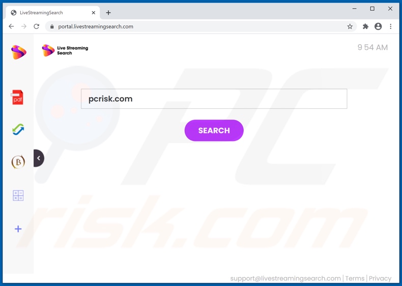 livestreamingsearch.com browser hijacker