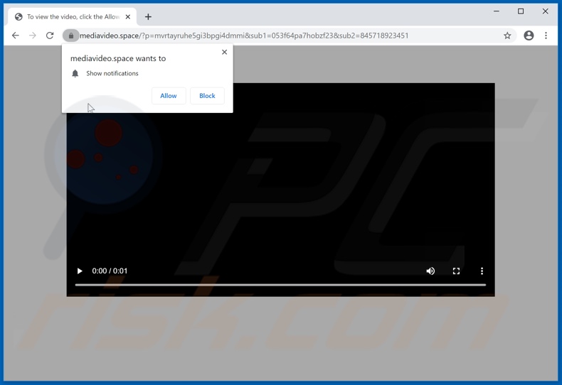 mediavideo[.]space pop-up redirects