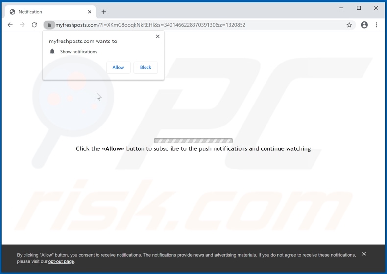 myfreshposts[.]com pop-up redirects