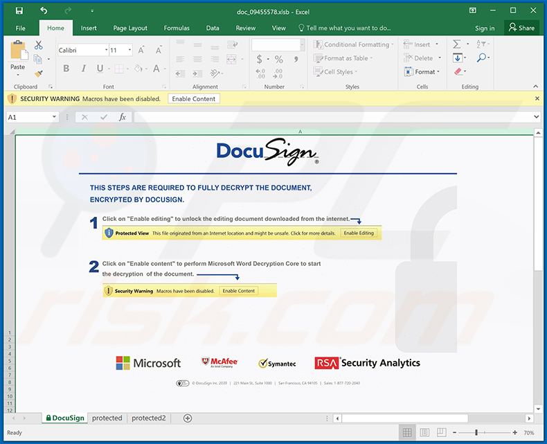 Malicious MS Excel document spreading Ostap downloader (2020-10-15)