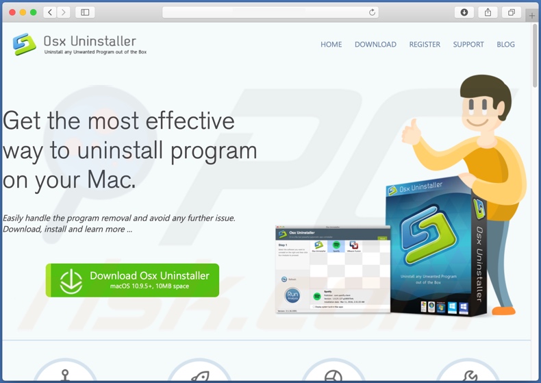 Website used to promote Osx Uninstaller PUA