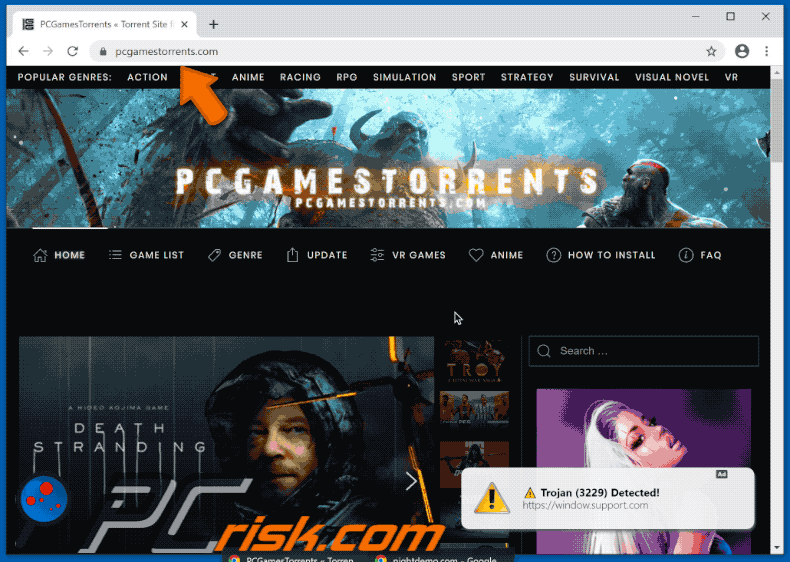 pcgamestorrents[.]com website appearance (GIF) 1