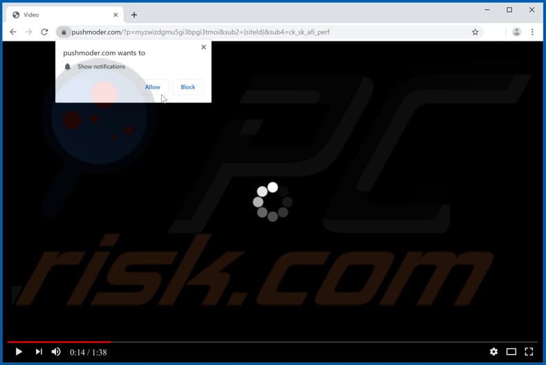 pushmoder[.]com pop-up redirects