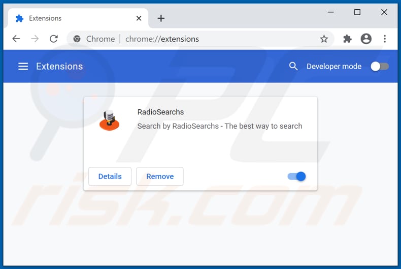 Removing radiosearchs.com related Google Chrome extensions