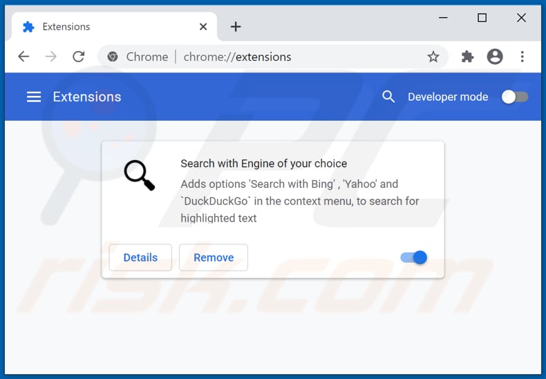 Removing earch-engin-ext.com related Google Chrome extensions