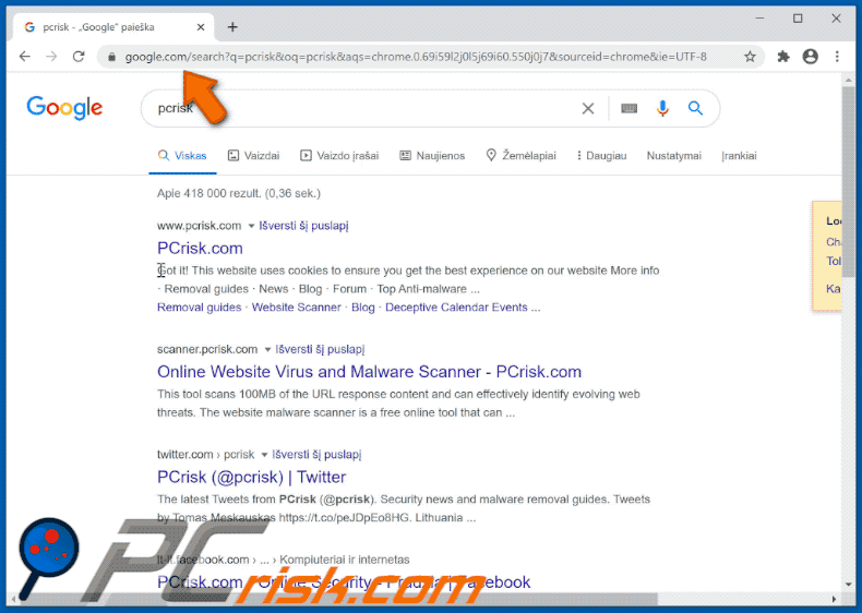 search with engine of your choice browser hijacker provides results by bing