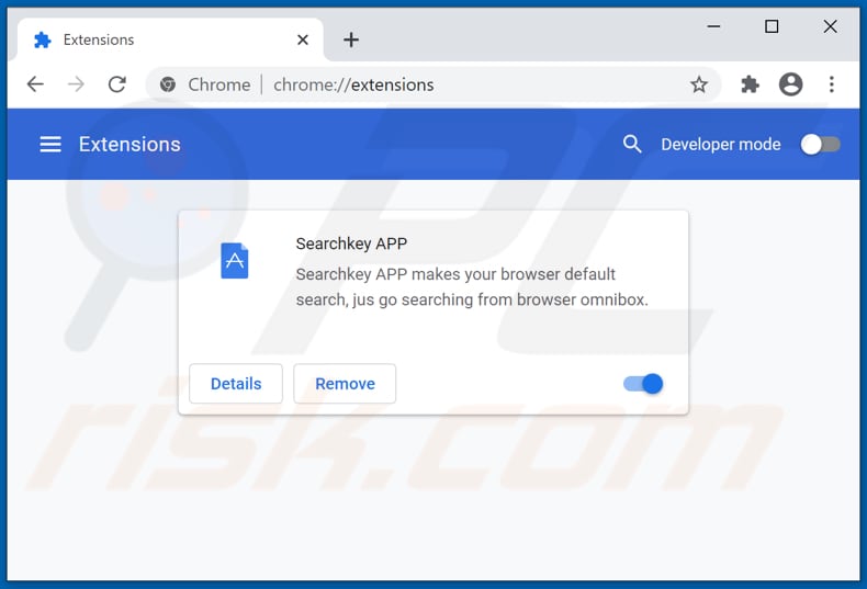 Removing keysearchs.com related Google Chrome extensions