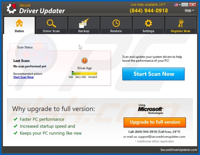 Secure Driver Updater unwanted application