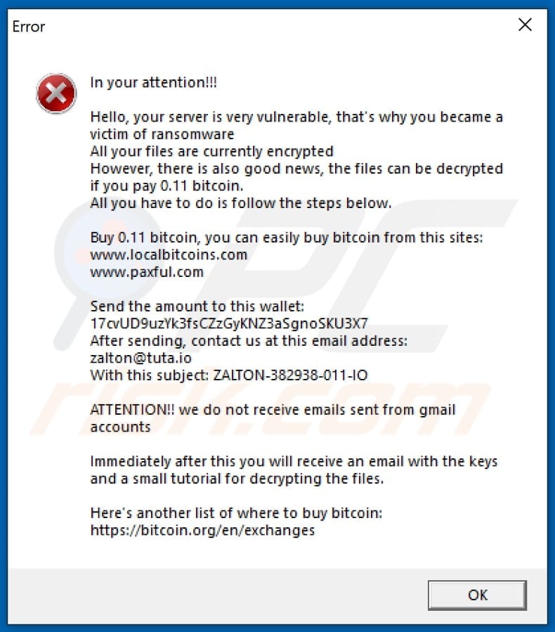 zalton ransomware pop-up window