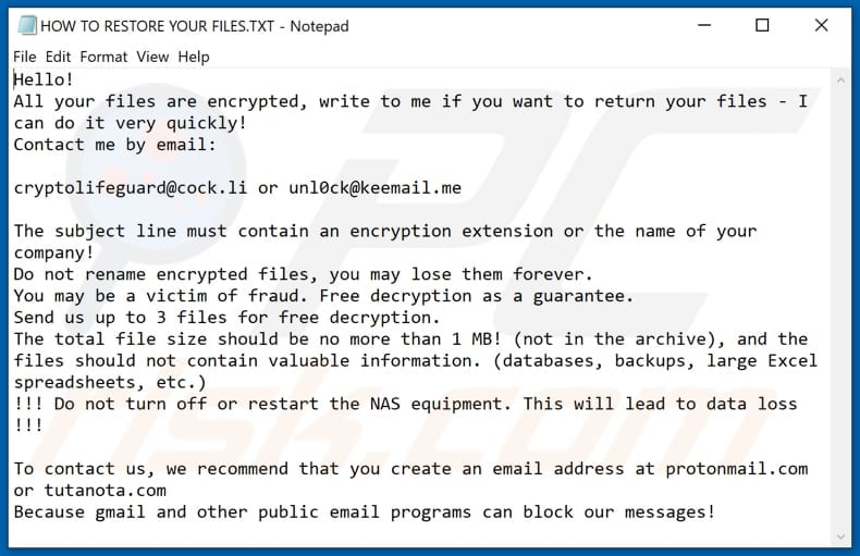 Zybvqxefmh decrypt instructions (HOW TO RESTORE YOUR FILES.TXT)