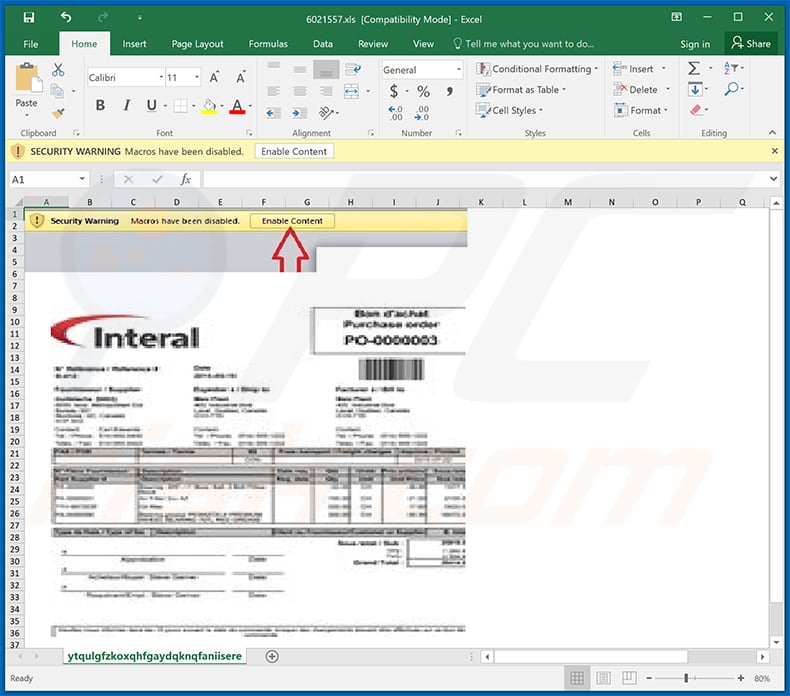 Malicious MS Excel document used to inject Agent Tesla RAT into the system (2020-11-19)