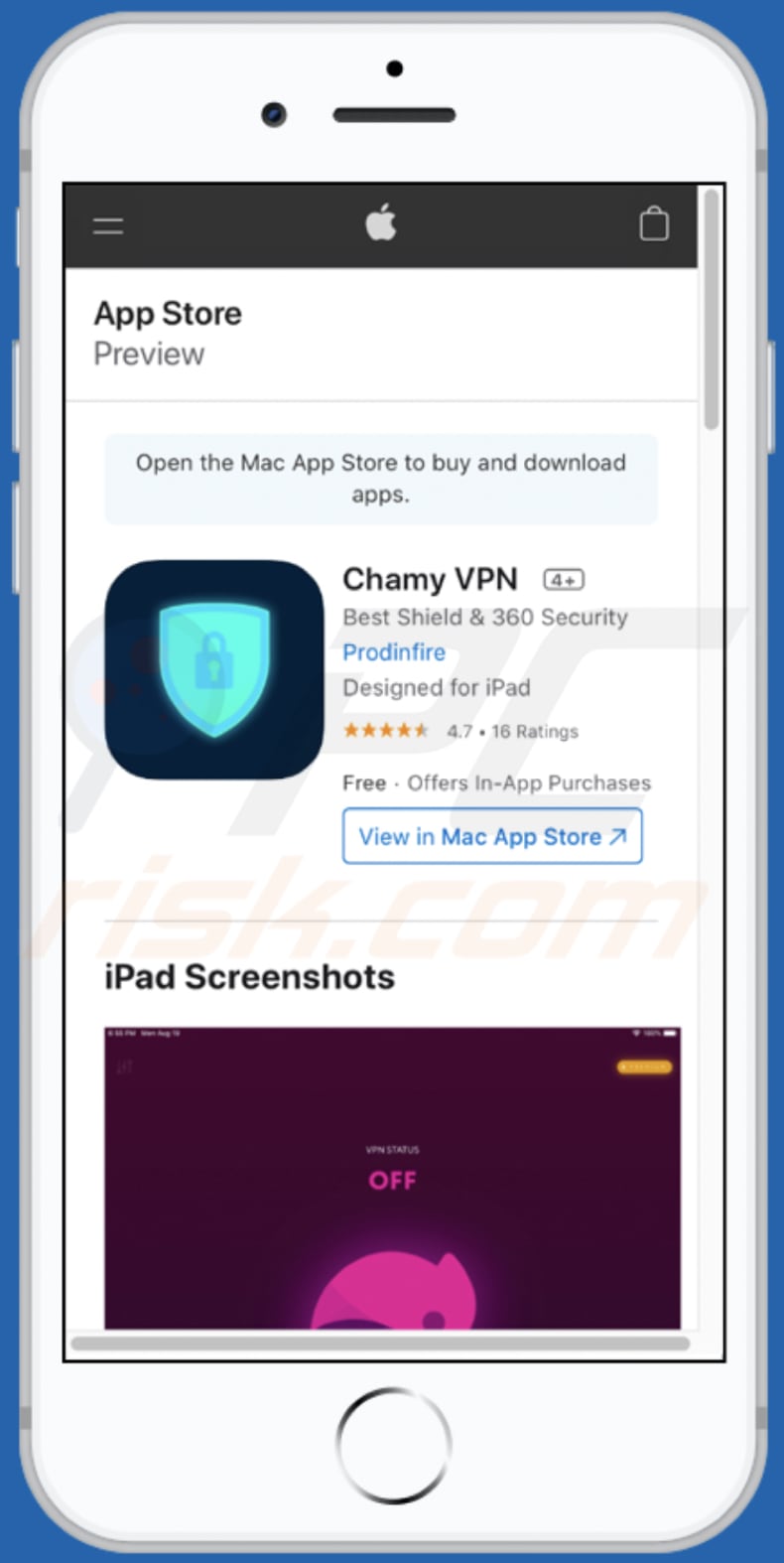 appleconnect.safellk.com scam app promoted on the second variant
