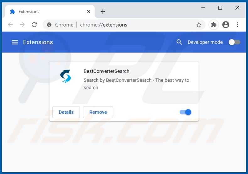 Removing bestconvertersearch.com related Google Chrome extensions