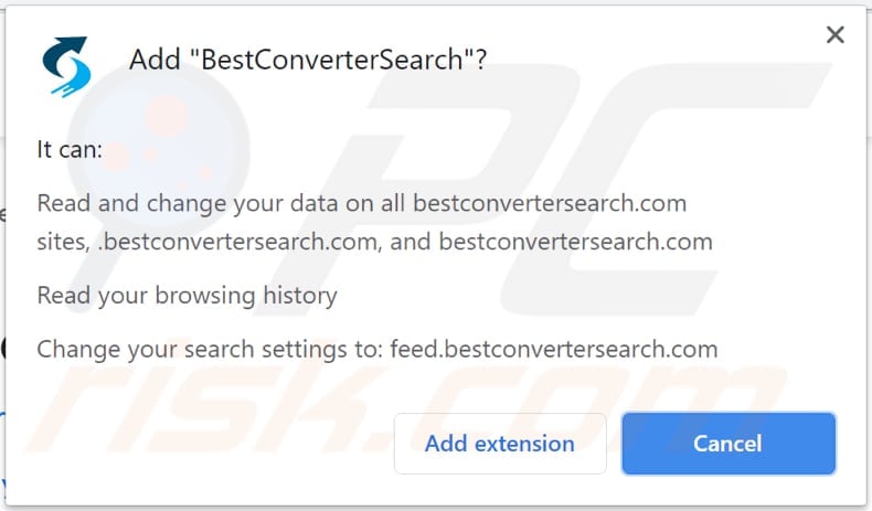 bestconvertersearch browser hijacker notification