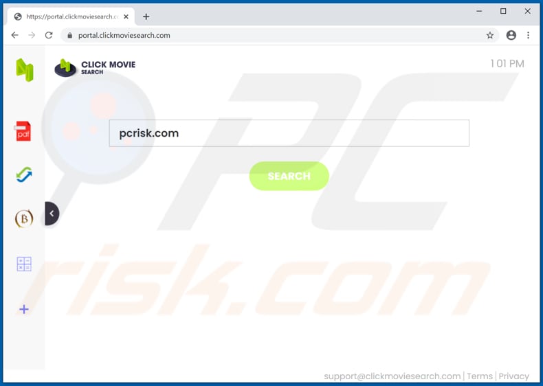 clickmoviesearch.com browser hijacker