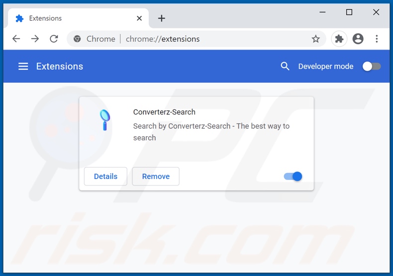 Removing converterzsearch.com related Google Chrome extensions