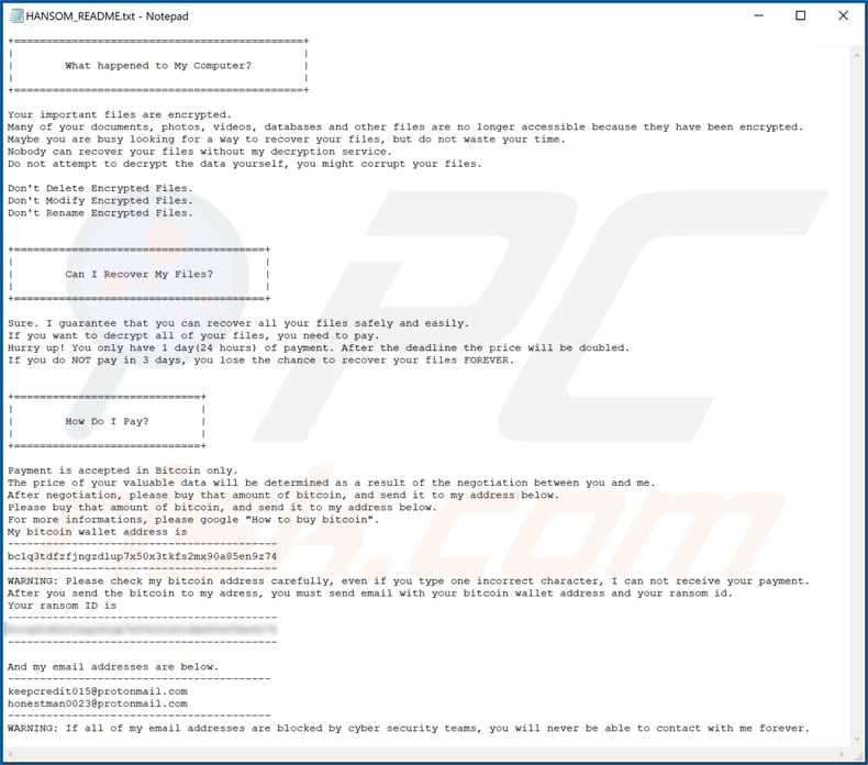 crat malware hansom ransom note (HANSOM_README.txt)