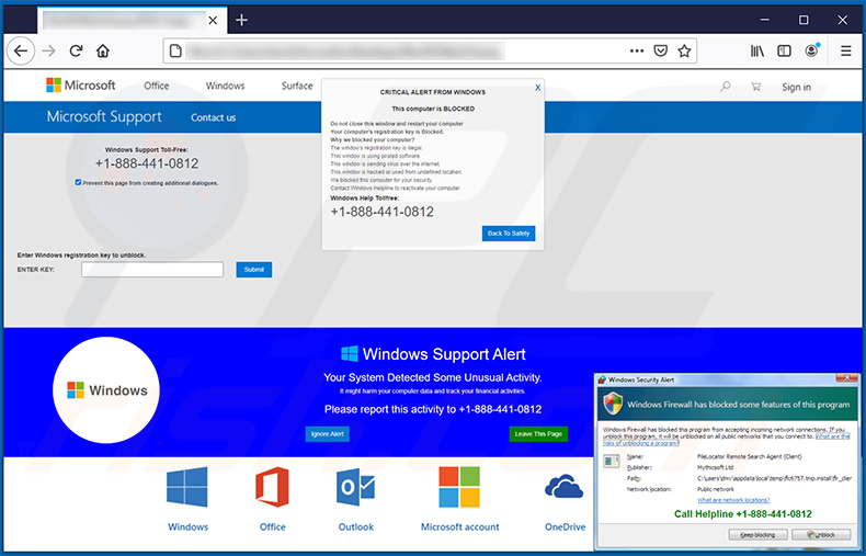 CRITICAL ALERT FROM WINDOWS pop-up scam variant (2020-11-24)