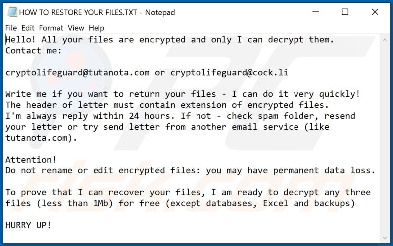 Dulgtv decrypt instructions (HOW TO RESTORE YOUR FILES.TXT)