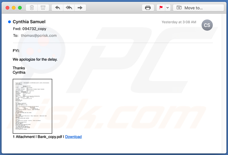 Spam email used to promote festivo.fi phishing website